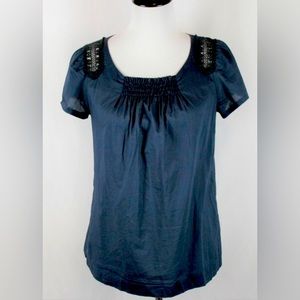 J. Crew Marrakesh Top | Small | Navy
